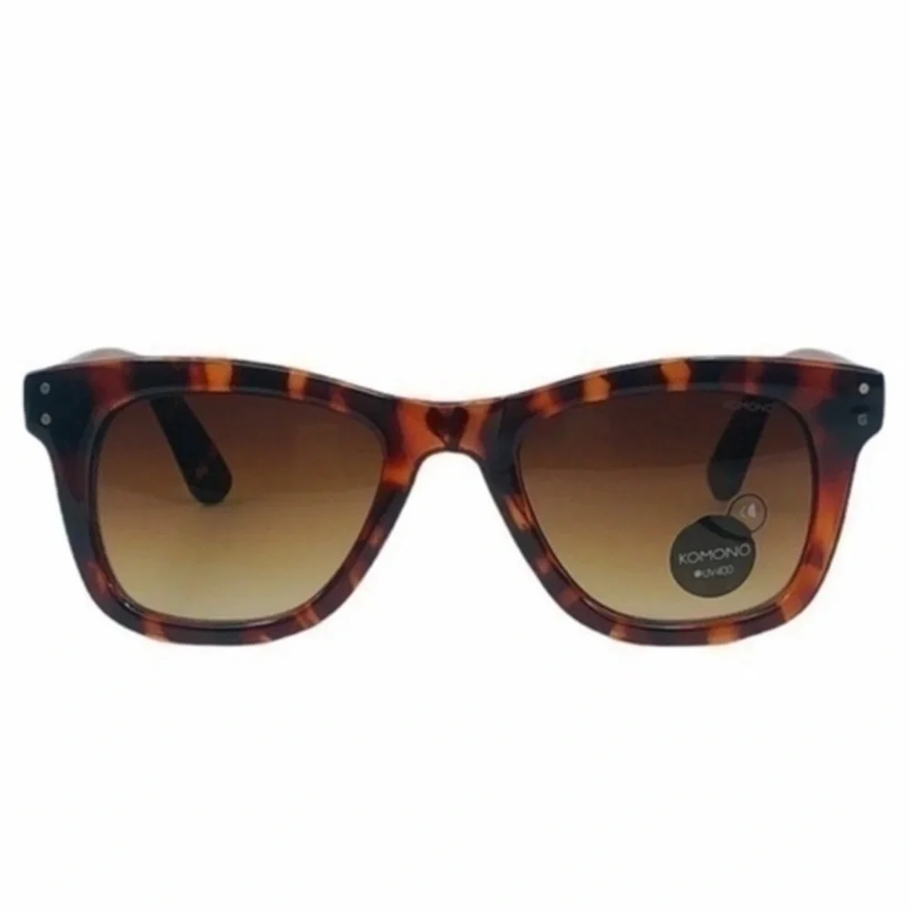 Komono Tortoise Shell Sunglasses wayfarer style brown orange NEW